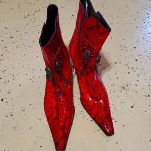 Helle Exclusive Red croco Boots Size 40